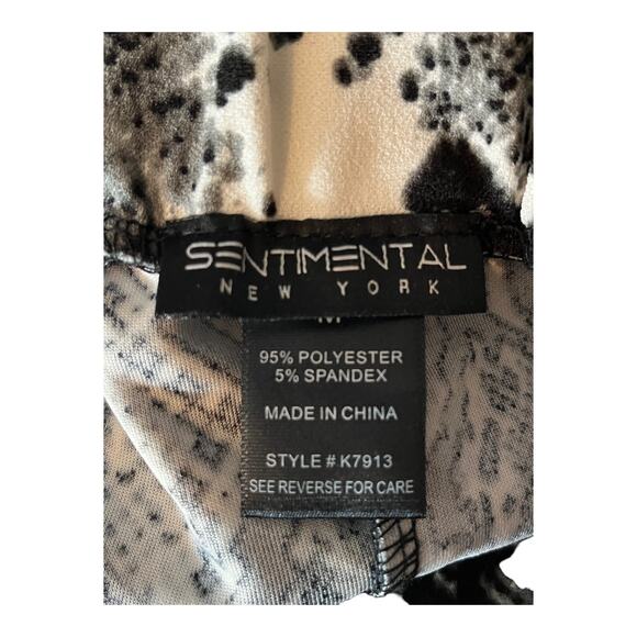 Sentimental NY skirt pencil snake print black white Medium M - Picture 4 of 5